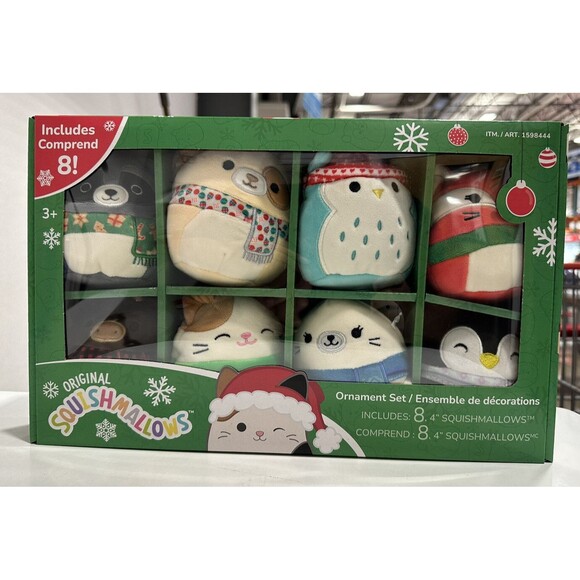 Squishmallows Christmas Ornaments 4-inch 8-Piece Mini Plush 2023 New in Box - Picture 1 of 2